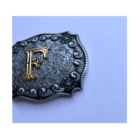 Initial F Letter F Belt Buckle - Picture 4 of 8